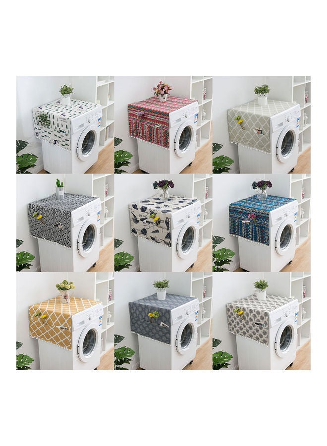 Loquat Geometric Rhombus Washing Machine Refrigerator Dust Cover Protector with Pocket 2# 20*10*20cm - Image 3