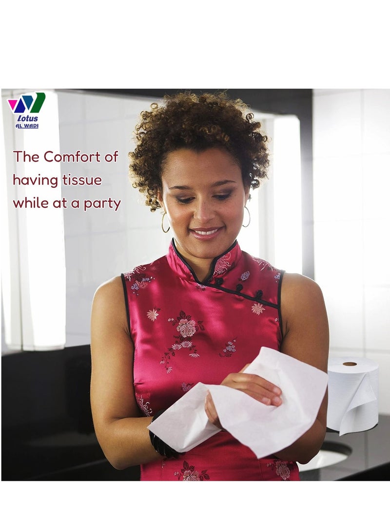 Lotus Alwadi 12 Rolls, 1000 Sheets each, 2 Ply, Multi-Purpose Embossed Maxi Roll, 190 meters, Pure white - lotus Alwadi - Image 4