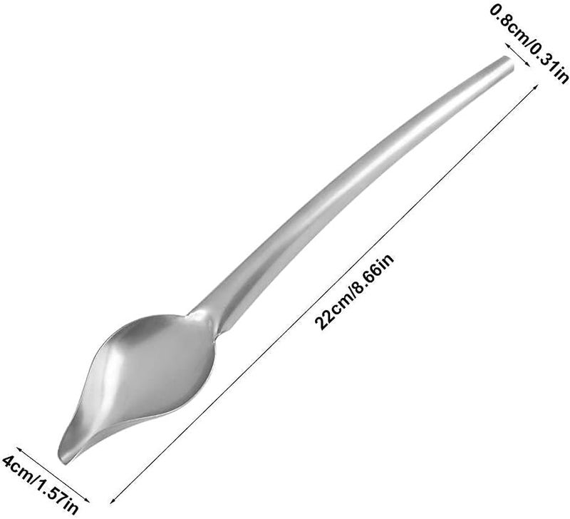 Fdit Drizzling Spoon, Stainless Steel Drizzle Spoon with Tapered Spout Drawing for Decorating Plate (L) - Image 2