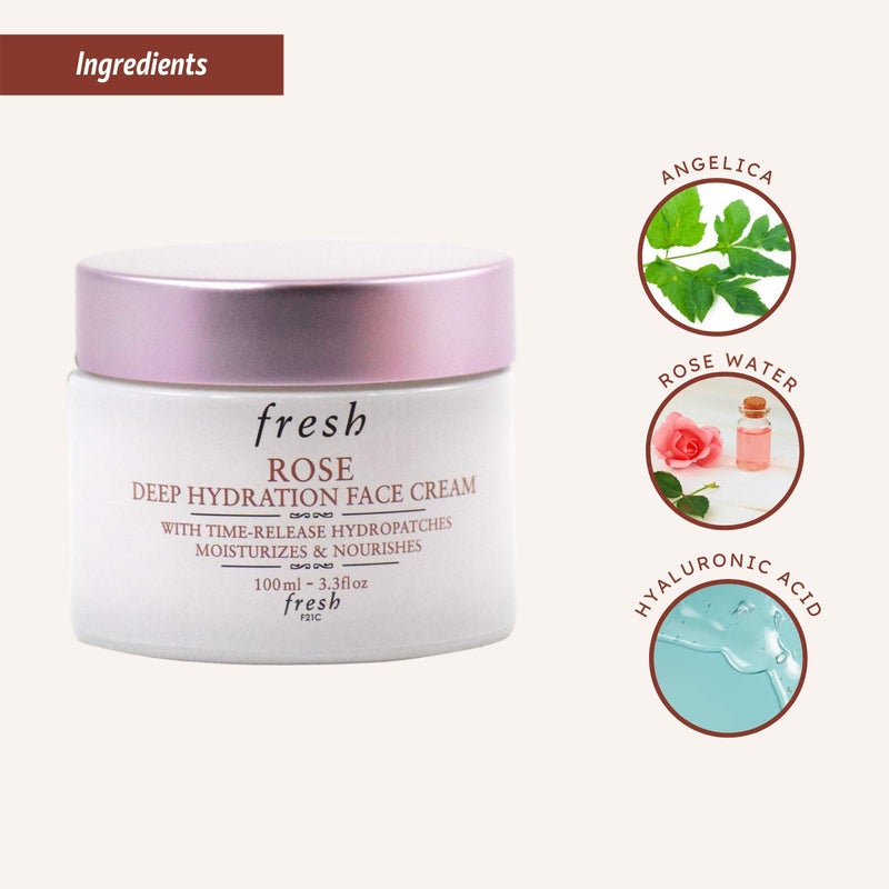 Fresh Rose Deep Hydration Face Cream Moisturizer 3.3 oz Jumbo Size - Image 3