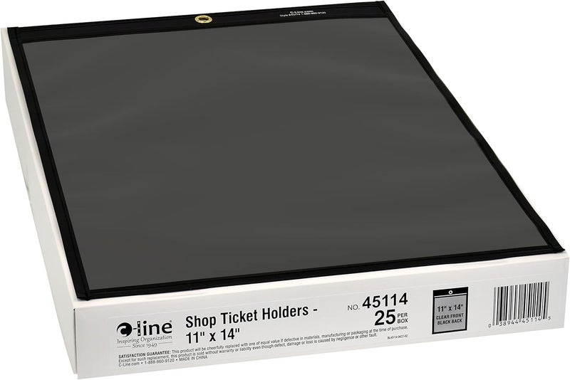 C-Line Shop Ticket Holders, Stitched, One Side Clear, 75 Sheets, 11 X 14, 25/bx - Image 2