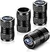 YHEESHIGN Tire Valve Stem Caps Compatible with Subaru Series Stem Cap Universal Car Air Cover Car Accessories for Cars SUV Truck Motorcycles 4pcs Black - Image 2