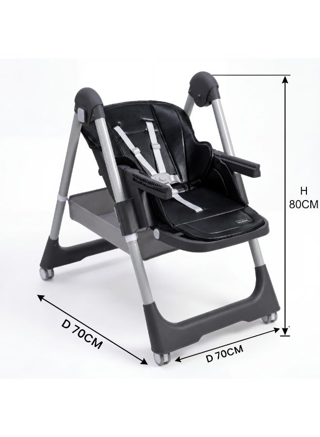Burbay Premium Adjustable Baby High Chair - 8 Height Levels & Foldable Design - Image 3