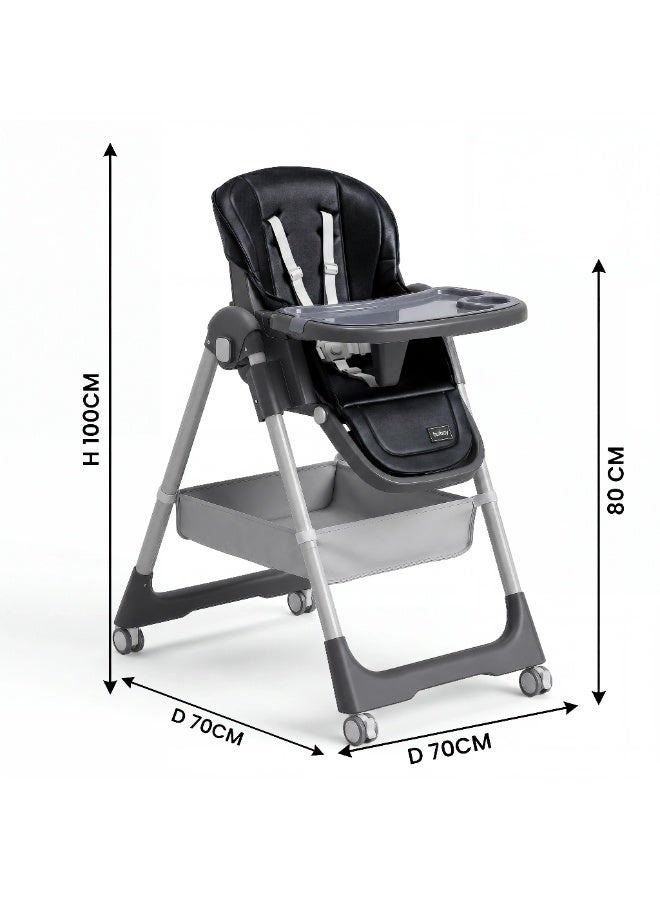 Burbay Premium Adjustable Baby High Chair - 8 Height Levels & Foldable Design - Image 2