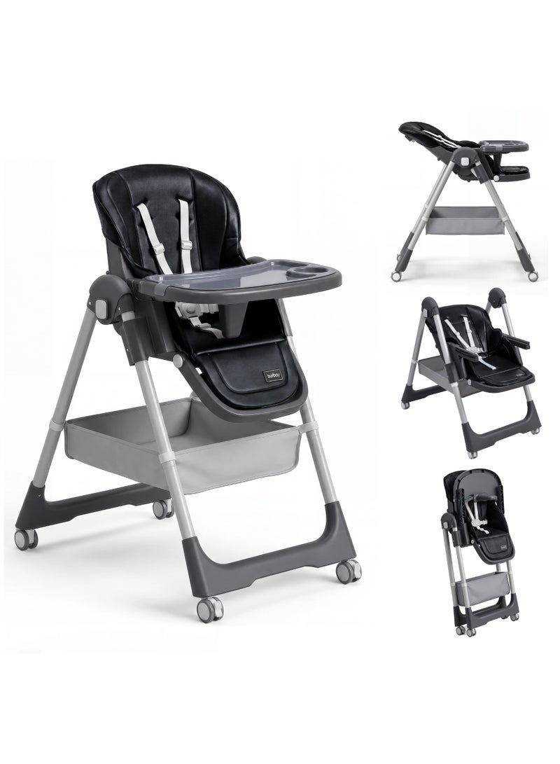 Burbay Premium Adjustable Baby High Chair - 8 Height Levels & Foldable Design - Image 1