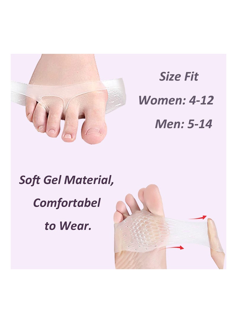 Metatarsal Pads for Women Mens 3 Pairs, Upgraded Extra Thickness Reusable Silicone Gel Metatarsalgia Cushions Foot Pads Ball of Foot Pain Relief, Ball of Foot Cushions for Women