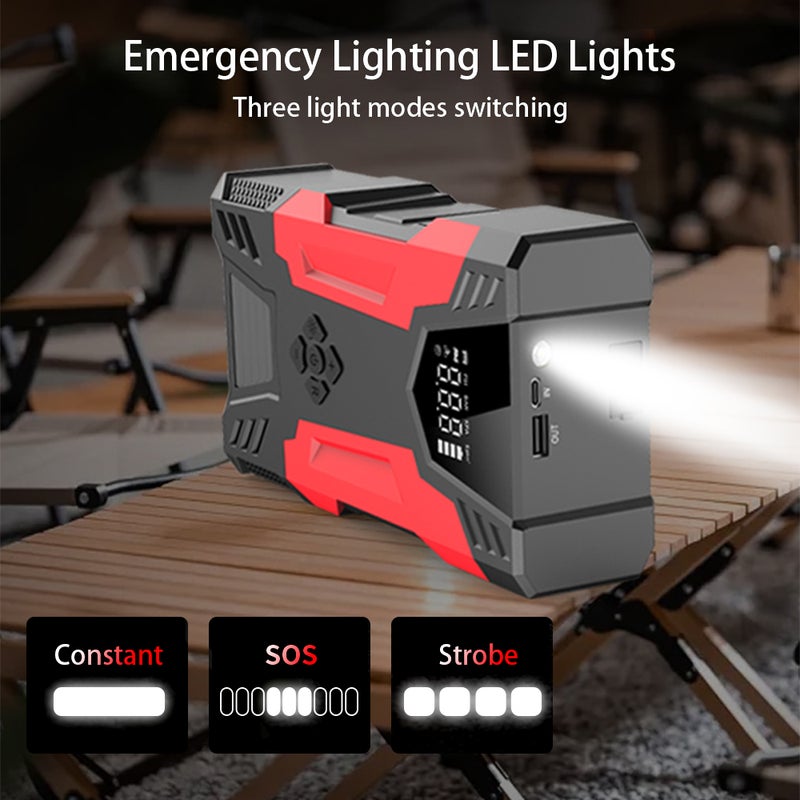 مبدأ تشغيل سيارة بمضخة هواء محمول ومحول طاقة (بنك طاقة) مع شاشة LCD - Image 4