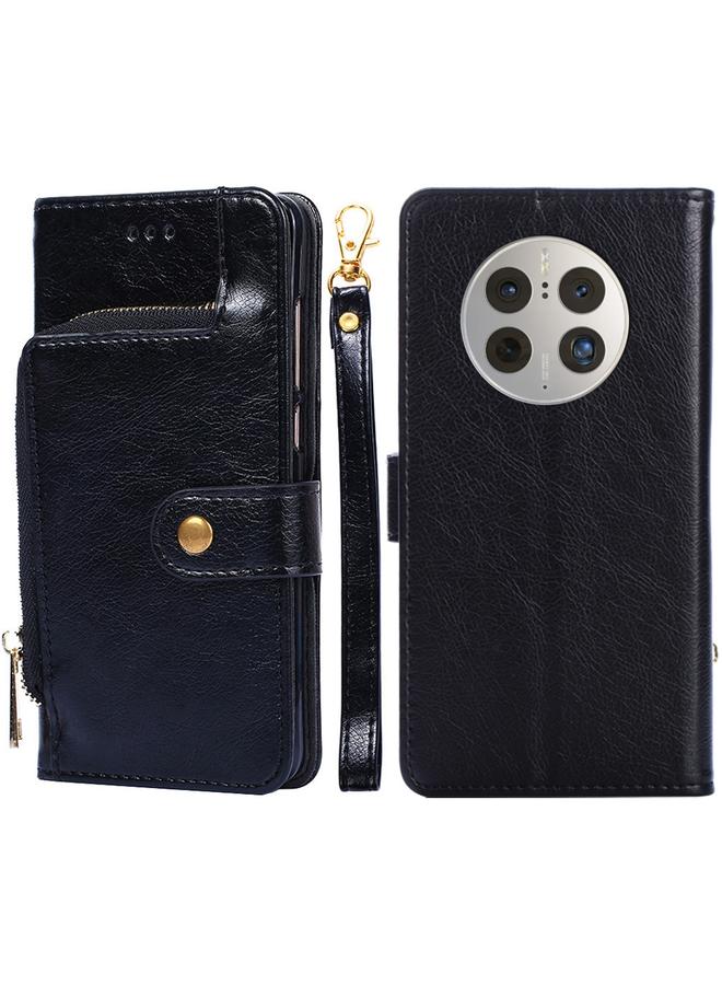 Zaboon Case For Huawei Mate 50 Pro Zipper Bag Flip Leather Phone Case - Image 1