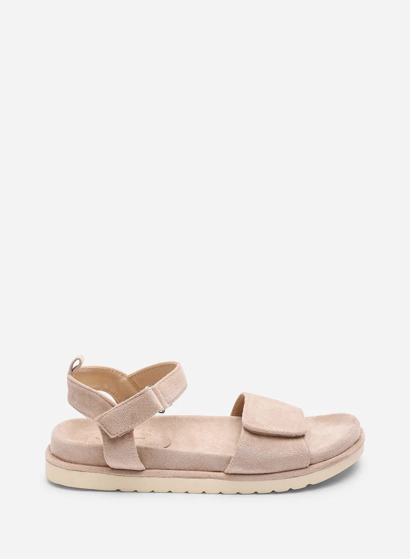 من أين هذه Corfu Camel Velcro Double Strap Footbed Sandals