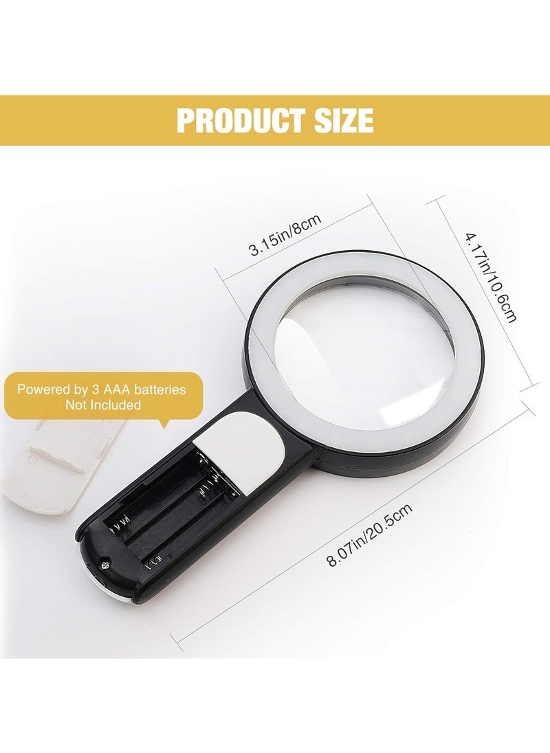 Generic - Magnifying Glass with Light, 30X Handheld Large 18LED Cold and Warm Light with 3 Modes, Illuminated Magnifier for Seniors Reading, Inspection, Coins, Jewelry, Exploring - Image 1