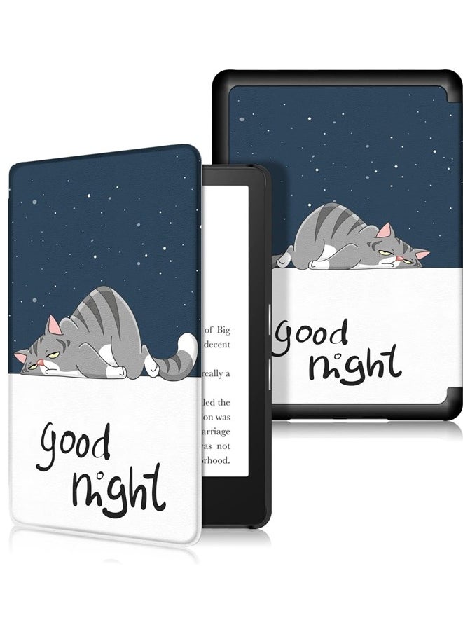 Muyixin حافظة لجهاز Kindle Paperwhite الجديد مقاس 6.8 بوصة (الجيل الحادي عشر، إصدار 2021) غطاء من جلد البولي يوريثان مع خاصية النوم/الاستيقاظ التلقائي (Lazy cat)  - Image 1