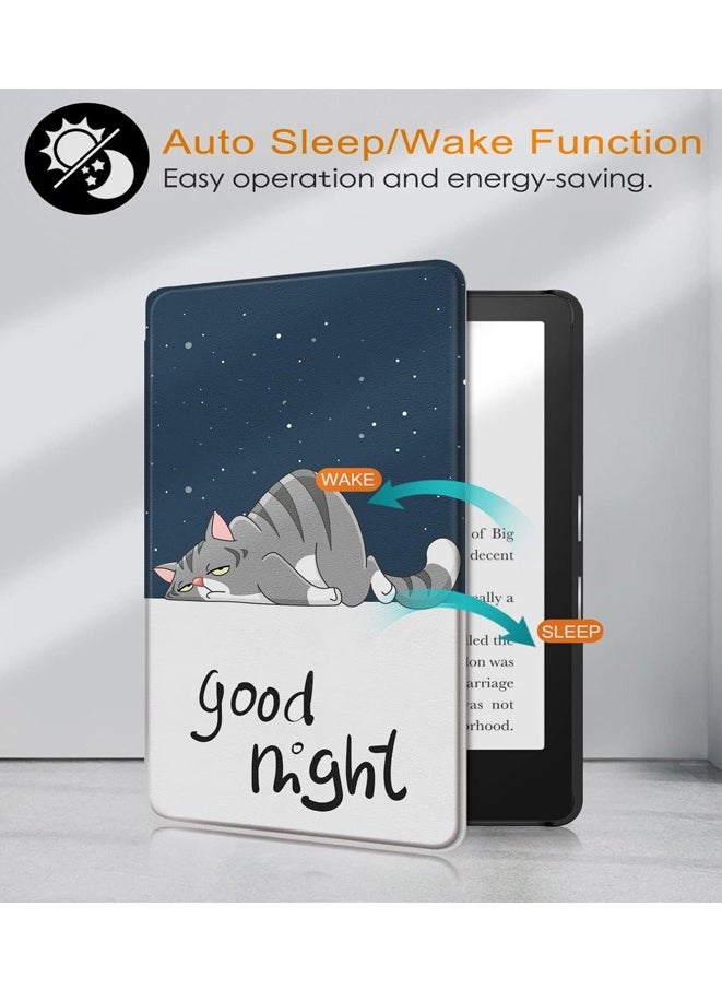 Muyixin حافظة لجهاز Kindle Paperwhite الجديد مقاس 6.8 بوصة (الجيل الحادي عشر، إصدار 2021) غطاء من جلد البولي يوريثان مع خاصية النوم/الاستيقاظ التلقائي (Lazy cat)  - Image 2