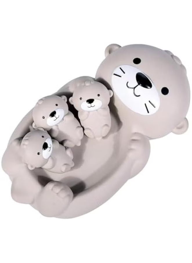 Betaoby Otter Bath Toy Set, 1 Mother Otter and 3 Baby Otters, Lovely Otter Family Tub Toy Parent-Child Otter Floating Water Toy Soft Squeeze Bathtub Toy for Babies - Image 3