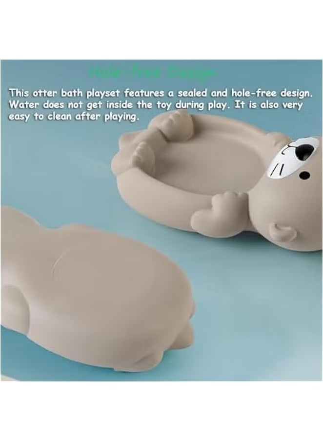 Betaoby Otter Bath Toy Set, 1 Mother Otter and 3 Baby Otters, Lovely Otter Family Tub Toy Parent-Child Otter Floating Water Toy Soft Squeeze Bathtub Toy for Babies - Image 5