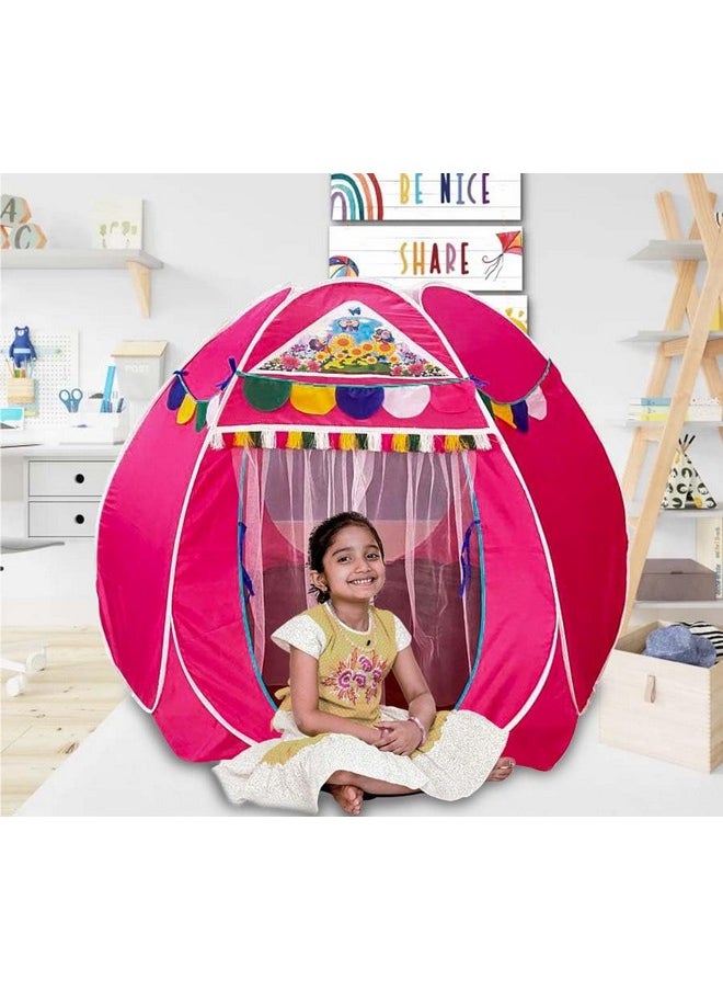 HomeCute Homecute Hexagonal Igloo Type Foldable Pop Up Kids Tent House, Play Tent House for Kids (Jumbo Size-Pink)  - Image 2