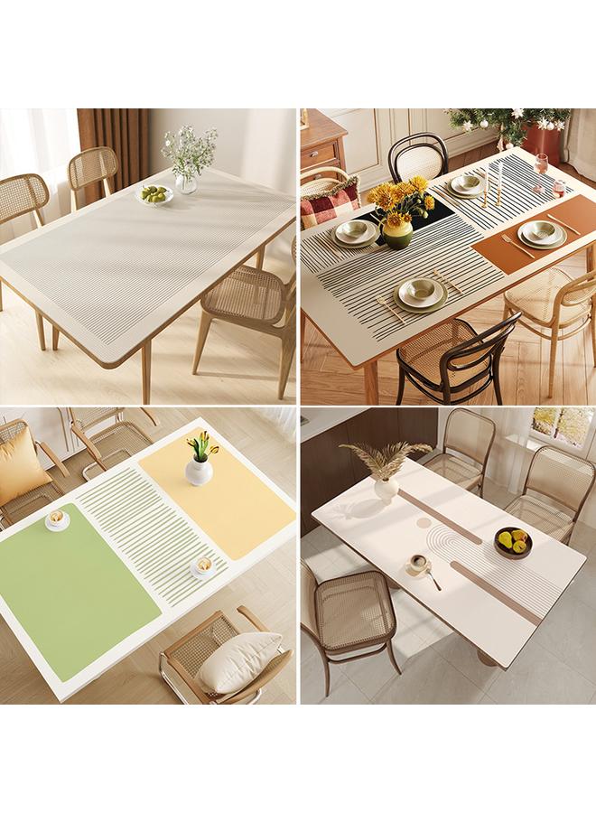 Bluejw Light Luxury High-grade Dining Table Mat Waterproof Oil-proof Anti-scalding Leather Tablecloth Coffee Table Tablecloth Rock Board Dining Table Protection Mat - Image 4