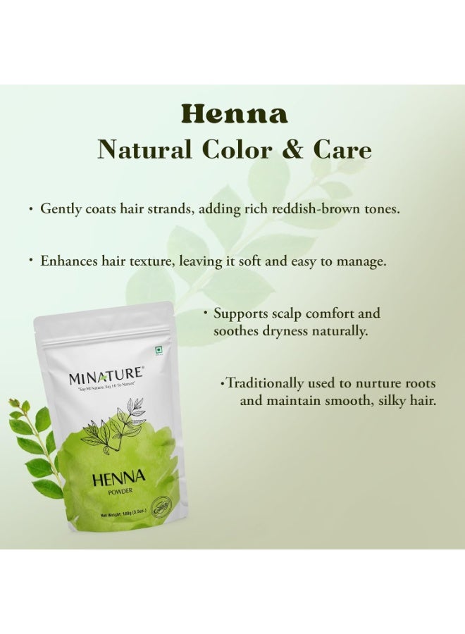Mi Nature Hair Dye DIY Combo | Henna & Indigo Powder with Applicator |From Pure Dried Leaves| Sourced from Rajasthan for Black or Brown Colour |100G (EACH)(Pack of 2) - Image 5