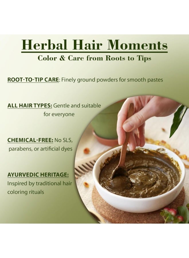 Mi Nature Hair Dye DIY Combo | Henna & Indigo Powder with Applicator |From Pure Dried Leaves| Sourced from Rajasthan for Black or Brown Colour |100G (EACH)(Pack of 2) - Image 2