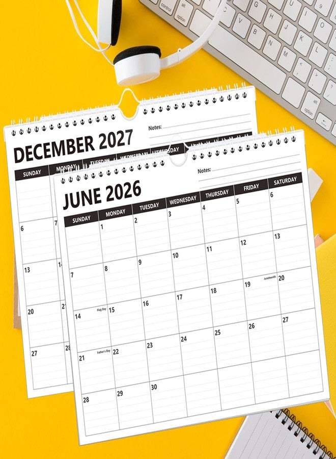 تقويم 2026-2027 - تقويم حائط لعام 2026 يمتد من يونيو 2026 إلى ديسمبر 2027، تقويم 19 شهرًا بورق سميك للتخطيط في المنزل أو المكتب، 8.5 × 11 بوصة، أسود - Image 4