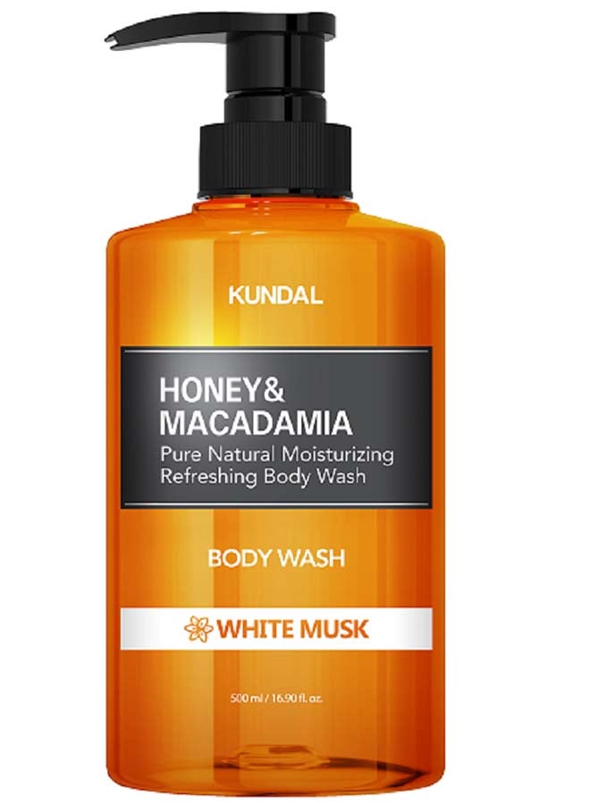 Kundal Honey & Macadamia Pure Natural Moisturizing Refreshing Body Wash White Musk 500ml - Image 1