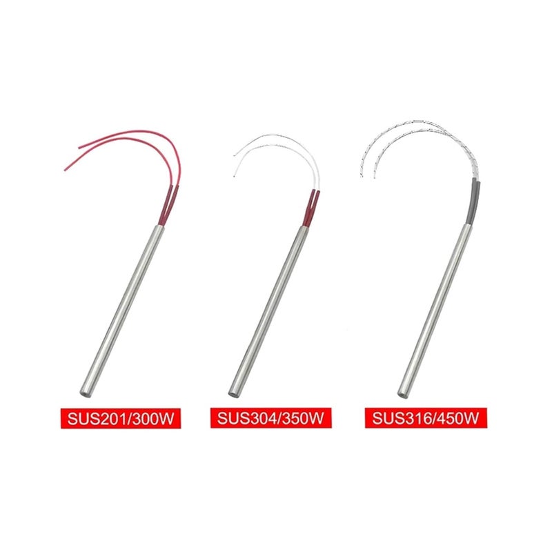 خرطوشة سخان 380 فولت 300 واط 10x120 مم 201 عنصر تسخين كهربائي من الفولاذ المقاوم للصدأ 2 قطعة - Image 3