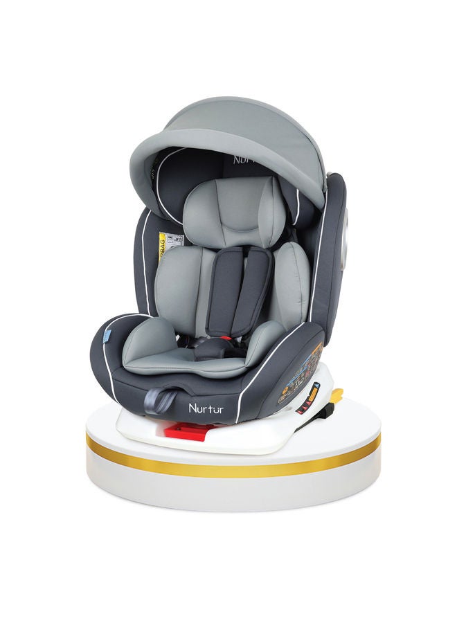 Nurtur Ultra Baby Kids 4in1 Car Seat 360 Rotation ISOFIX 9Level Adjustable Headrest and Canopy 0 months to 12 years Upto 36kg Official Product - Image 1