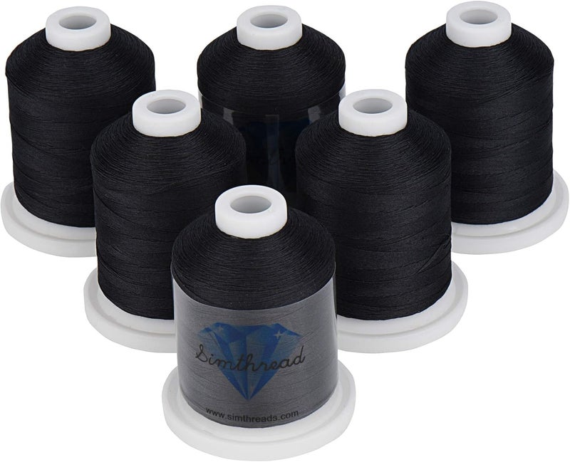 simthread 100% Cotton Thread for Quilting Sewing Embroidery Appliqué Piecing (Black) - Image 1