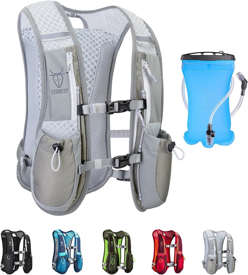 UTOBEST Running Vest, 5L Hydration Vest Lightweight, Breathable and Sweatproof Running Backpack, Adjustable Running Hydration Vest for Trail Running Marathon Race Jogging Cycling - Image 1