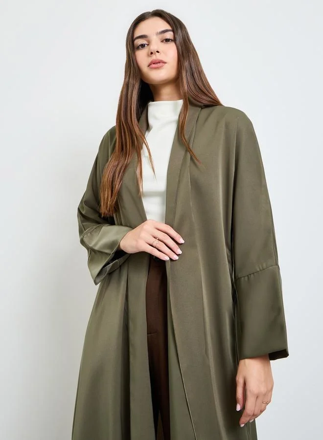 أميرة Olive Front Open Abaya