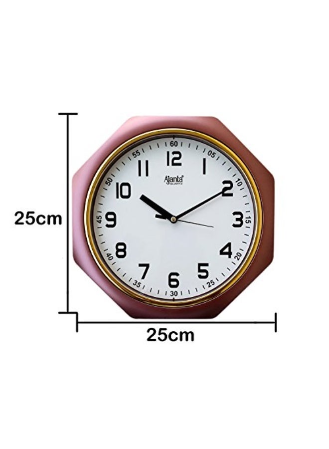 Ajanta Plastic Analog Wall Clock – 25cm x 25cm – Compact Square Design with Brown Frame – Silent Quartz Movement – Ideal for Home, Office & Kitchen (Model 1217) - Image 4