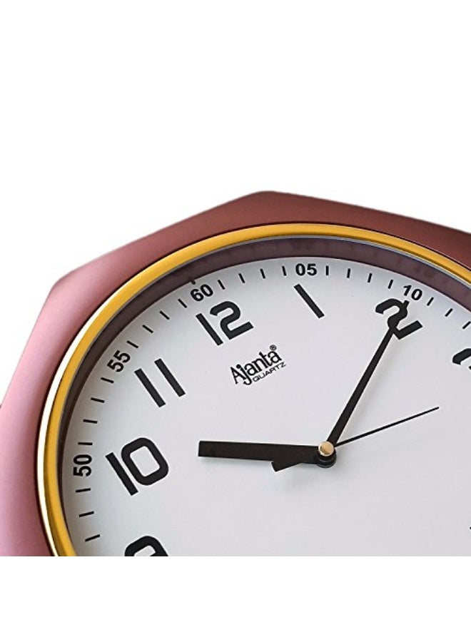 Ajanta Plastic Analog Wall Clock – 25cm x 25cm – Compact Square Design with Brown Frame – Silent Quartz Movement – Ideal for Home, Office & Kitchen (Model 1217) - Image 2