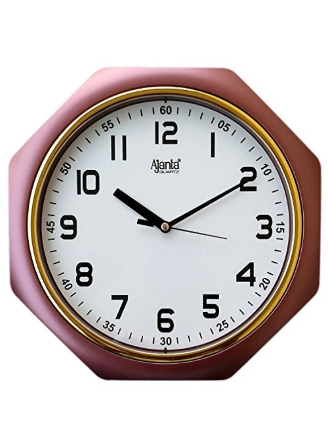 Ajanta Plastic Analog Wall Clock – 25cm x 25cm – Compact Square Design with Brown Frame – Silent Quartz Movement – Ideal for Home, Office & Kitchen (Model 1217) - Image 1
