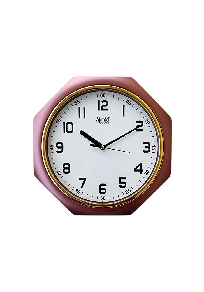 Ajanta Plastic Analog Wall Clock – 25cm x 25cm – Compact Square Design with Brown Frame – Silent Quartz Movement – Ideal for Home, Office & Kitchen (Model 1217) - Image 2