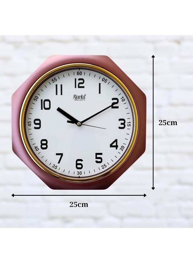 Ajanta Plastic Analog Wall Clock – 25cm x 25cm – Compact Square Design with Brown Frame – Silent Quartz Movement – Ideal for Home, Office & Kitchen (Model 1217) - Image 2