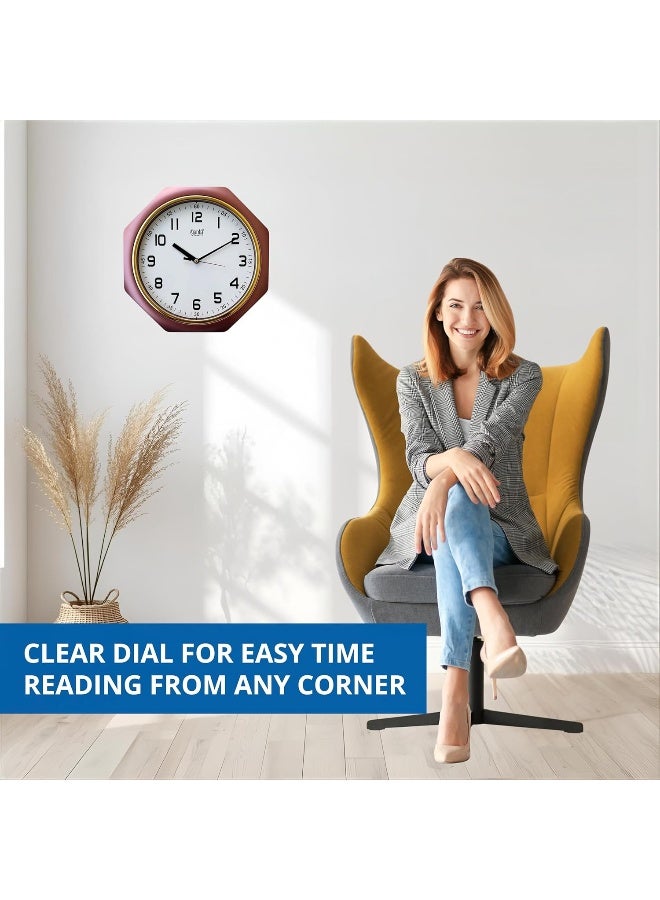 Ajanta Plastic Analog Wall Clock – 25cm x 25cm – Compact Square Design with Brown Frame – Silent Quartz Movement – Ideal for Home, Office & Kitchen (Model 1217) - Image 5