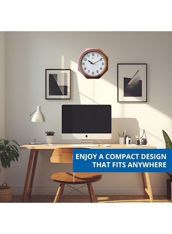 Ajanta Plastic Analog Wall Clock – 25cm x 25cm – Compact Square Design with Brown Frame – Silent Quartz Movement – Ideal for Home, Office & Kitchen (Model 1217) - Image 4