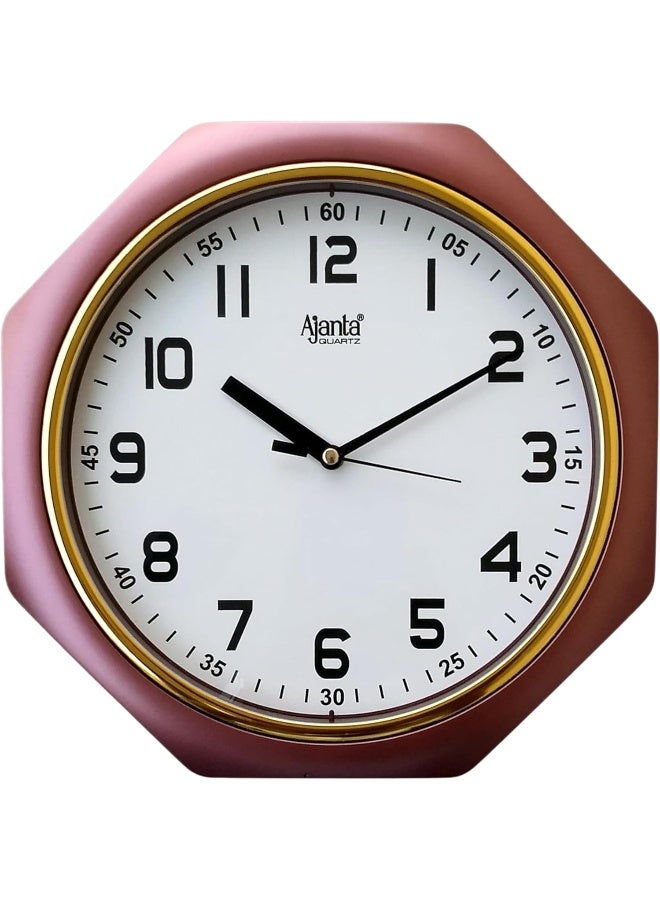 Ajanta Plastic Analog Wall Clock – 25cm x 25cm – Compact Square Design with Brown Frame – Silent Quartz Movement – Ideal for Home, Office & Kitchen (Model 1217) - Image 1