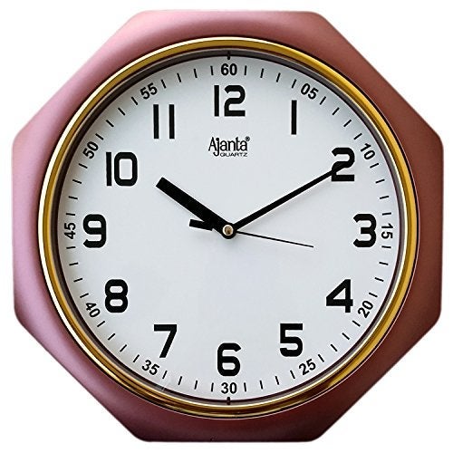 Ajanta Plastic Analog Wall Clock – 25cm x 25cm – Compact Square Design with Brown Frame – Silent Quartz Movement – Ideal for Home, Office & Kitchen (Model 1217) - Image 2