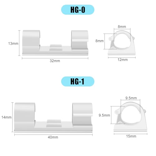 XHF 50pcs Medium Self Adhesive Cable Clips White,Wire Clips Cable Management Wire Organizer Cord Holder for Under Desk, Car, Wall, TV PC Ethernet Cable - Image 3