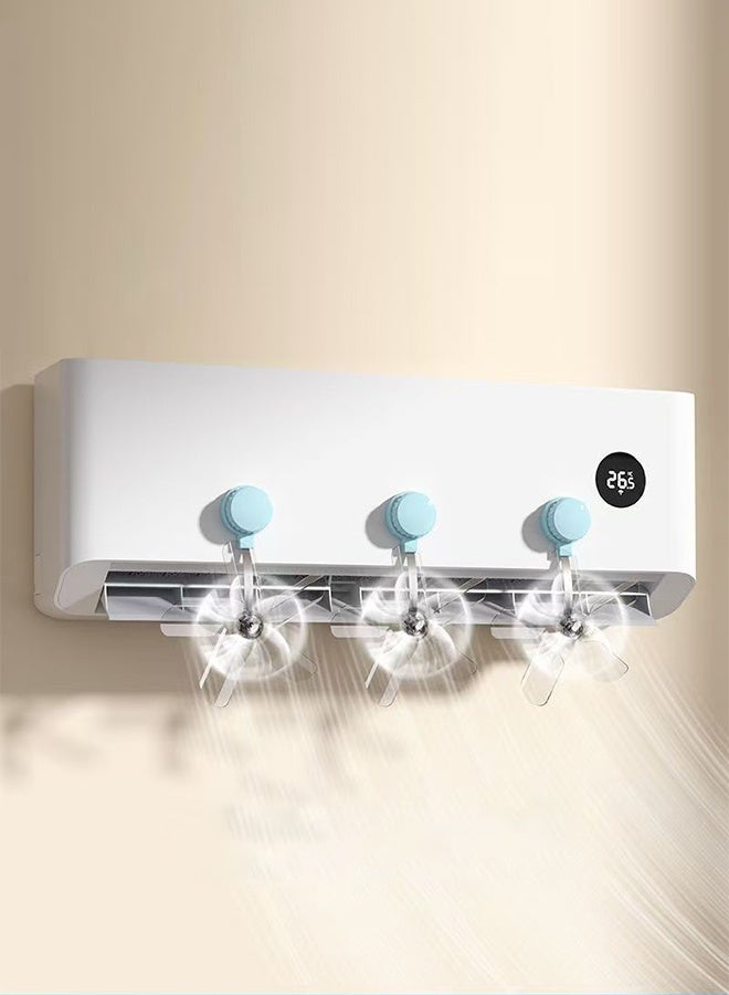 Uptyia Air Conditioner Wind Deflector, Bedroom Anti-Direct Blowing Suction Cup Wind Guide Fan, Djustable Air Conditioner Wind Deflector Fan, Suitable For Air Conditioning/Air Conditioning Bottom (3, Blue) - Image 1