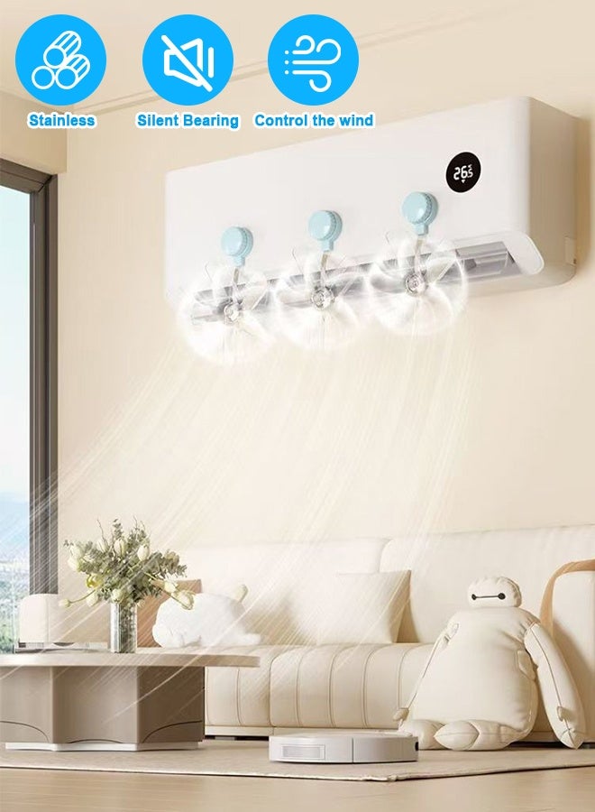 Uptyia Air Conditioner Wind Deflector, Bedroom Anti-Direct Blowing Suction Cup Wind Guide Fan, Djustable Air Conditioner Wind Deflector Fan, Suitable For Air Conditioning/Air Conditioning Bottom (3, Blue) - Image 2