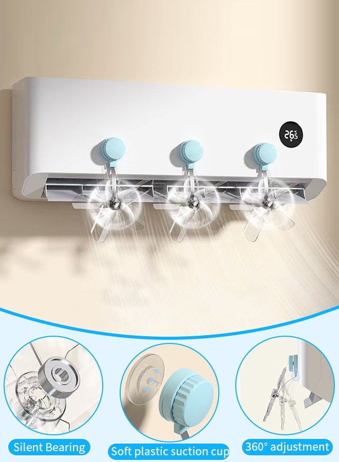 Uptyia Air Conditioner Wind Deflector, Bedroom Anti-Direct Blowing Suction Cup Wind Guide Fan, Djustable Air Conditioner Wind Deflector Fan, Suitable For Air Conditioning/Air Conditioning Bottom (3, Blue) - Image 4