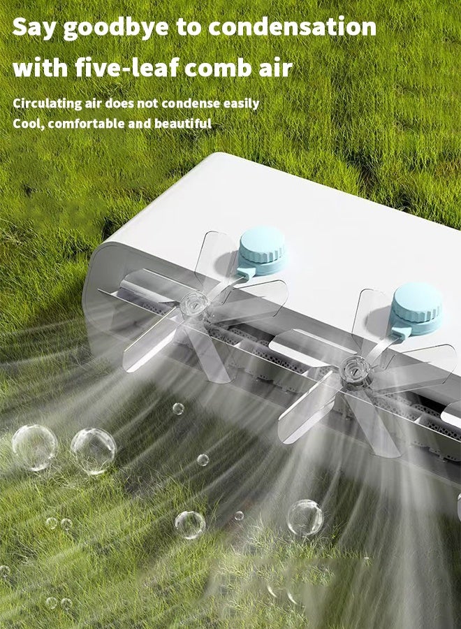 Uptyia Air Conditioner Wind Deflector, Bedroom Anti-Direct Blowing Suction Cup Wind Guide Fan, Djustable Air Conditioner Wind Deflector Fan, Suitable For Air Conditioning/Air Conditioning Bottom (3, Blue) - Image 5