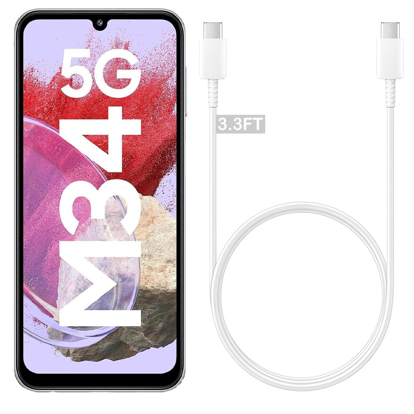 Lynacz Original Original 25W Charging Cable Type C to C Compatible With Samsung Galaxy S21|S21+|S21 Ultra|S20|S20+|S20 Ultra|Note 20|Note 20 Ultra|Fold Series (Only Cable - White) BH_UY45