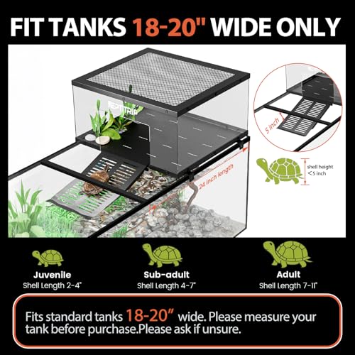REPTITRIP Turtle Basking Platform & Dock - Stainless Steel Turtle Ramp, Non-Slip Surface - Fits 18-20 Inchs Wide Aquariums - Image 2