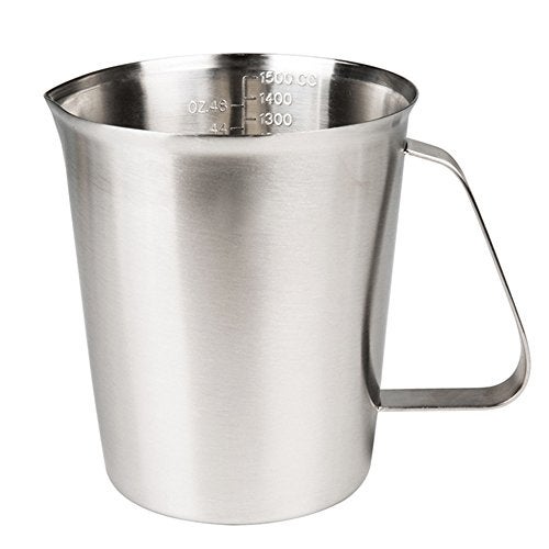 GRSPEHS Measuring Cup, Stainless Steel Measuring Cup (48 Ounce, 1.5 Liter-6 Cup), Heavy- Duty Frothing Pitcher, Milk Frothing Pitcher Milk Frother Cup with Marking with Handle for Espresso Machines - Image 1