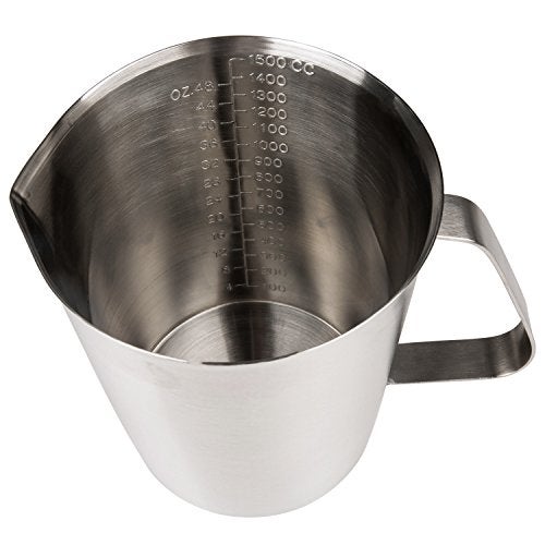 GRSPEHS Measuring Cup, Stainless Steel Measuring Cup (48 Ounce, 1.5 Liter-6 Cup), Heavy- Duty Frothing Pitcher, Milk Frothing Pitcher Milk Frother Cup with Marking with Handle for Espresso Machines - Image 3