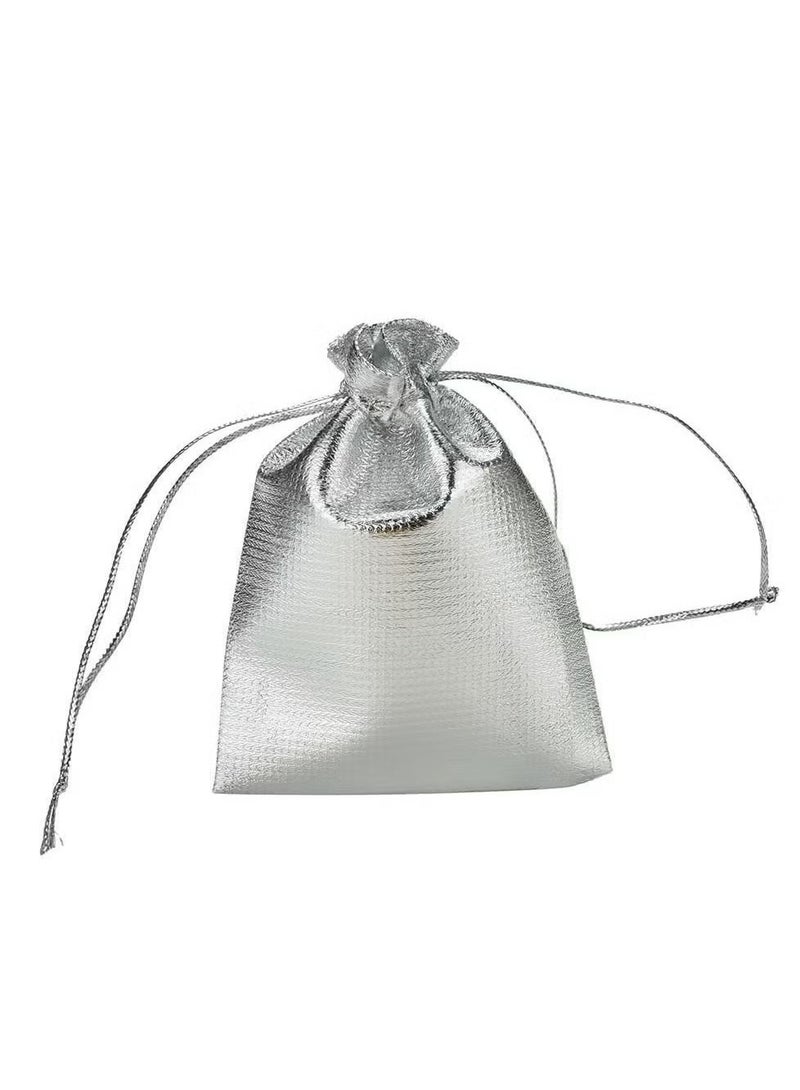 OMEVE 100 PCS 3X4 inches Drawstring Satin Bags Mixed Gold Silver Jewelry Wedding Party Marbles Coins Pouches Bag (100 pcs Mix Gold Silver) - Image 4