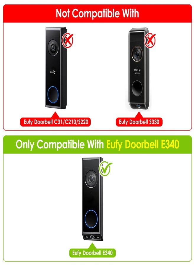 Annkoifu No-Drill Adhesive Doorbell Mount for Eufy Doorbell E340/Wyze Duo Cam Doorbell, Door Mounting Holder Bracket for Eufy E340, Not Block Motion Sensor, Anti-Theft Camera Mount for Wyze Doorbell Camera - Image 2