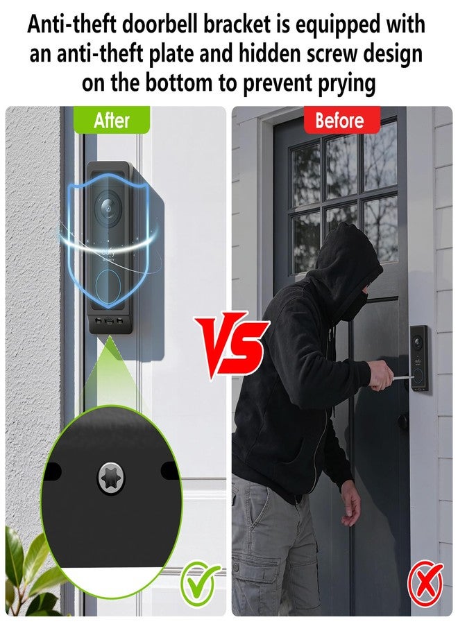 Annkoifu No-Drill Adhesive Doorbell Mount for Eufy Doorbell E340/Wyze Duo Cam Doorbell, Door Mounting Holder Bracket for Eufy E340, Not Block Motion Sensor, Anti-Theft Camera Mount for Wyze Doorbell Camera - Image 3